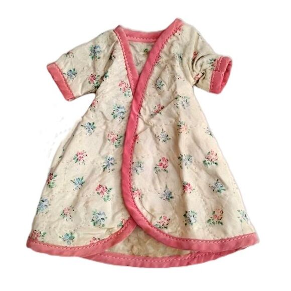 Vintage 40s 50s Quilted Doll Robe with Pink Binding for 8 or 9 Inch Fashion Doll - Picture 1 of 4